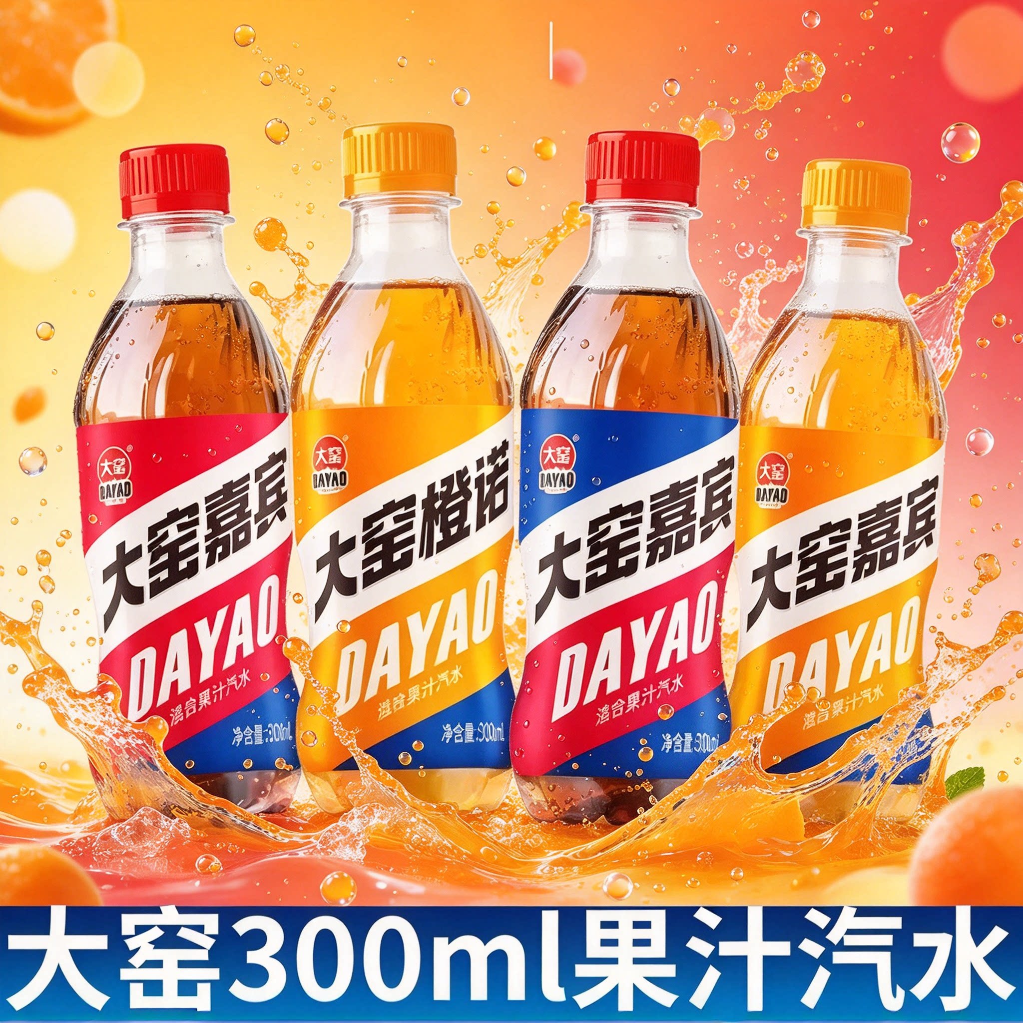 大窑橙诺混合口味汽水24瓶
