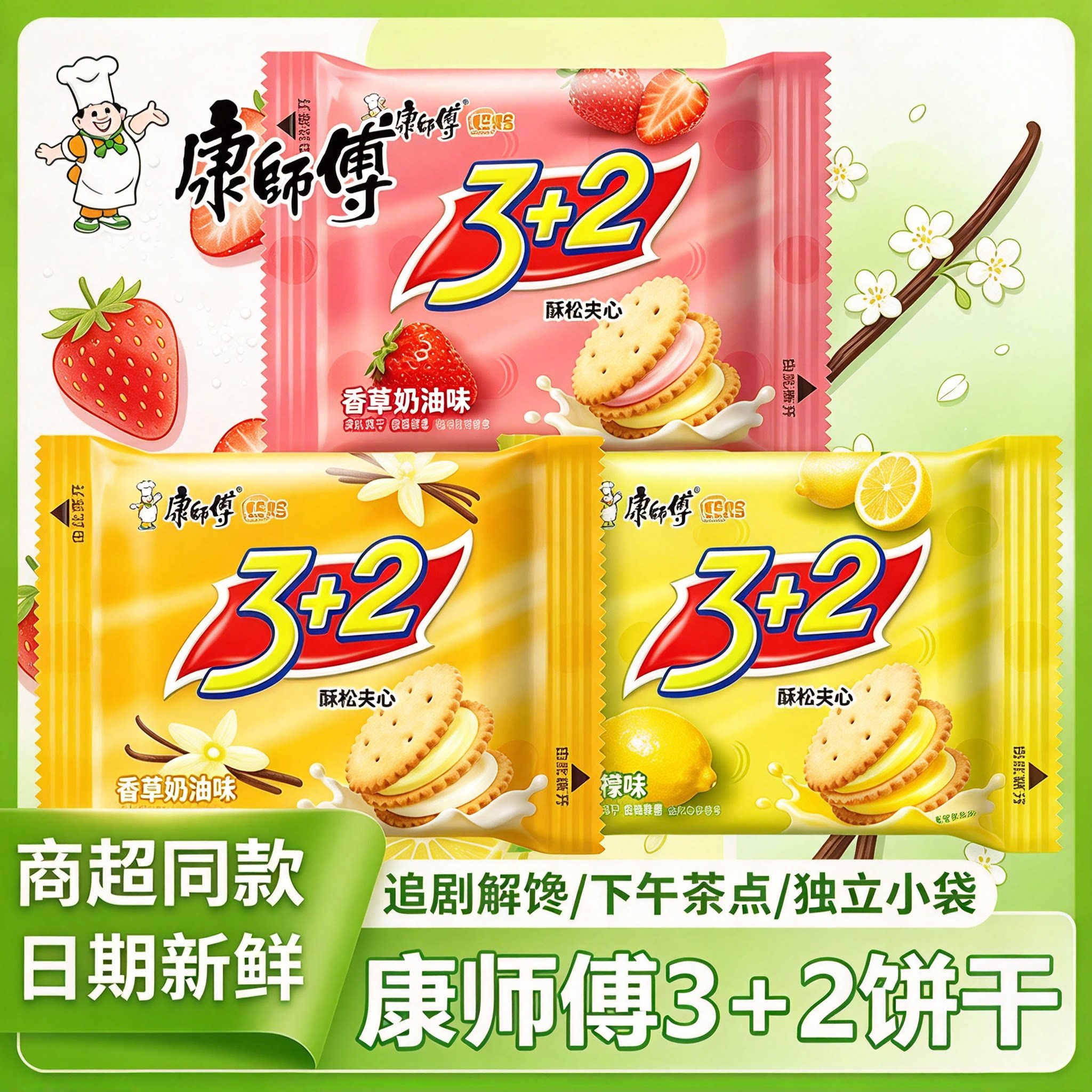 康师傅3+2苏打夹心饼干混合口味