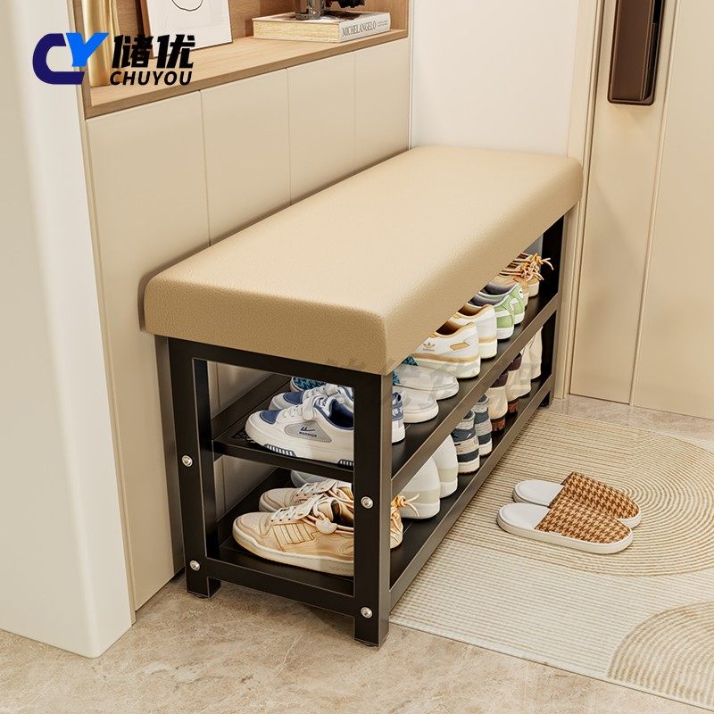 换鞋凳门口家用可坐可收纳鞋架入户门轻奢高级感长条进门穿鞋凳子