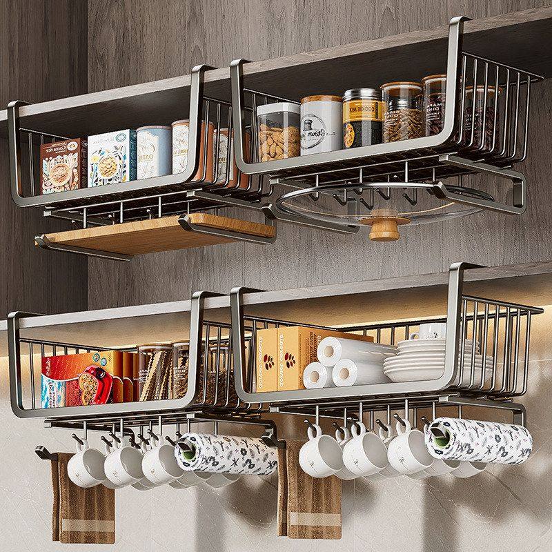 收纳悬挂挂篮分层吊柜厨房置物架橱柜内蓝藤挂架免打孔挂篮下,厨房/烹饪用具,厨房置物架/置物柜/角架,淘宝优惠券,粉丝福利购,淘宝优惠卷