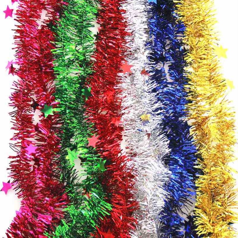 2M Foil Tinsel Christmas Tree Decoration Candy Garland New Y