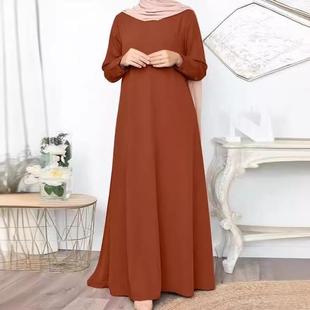 loose elegant sleeve Solid wholesale color dress pullover
