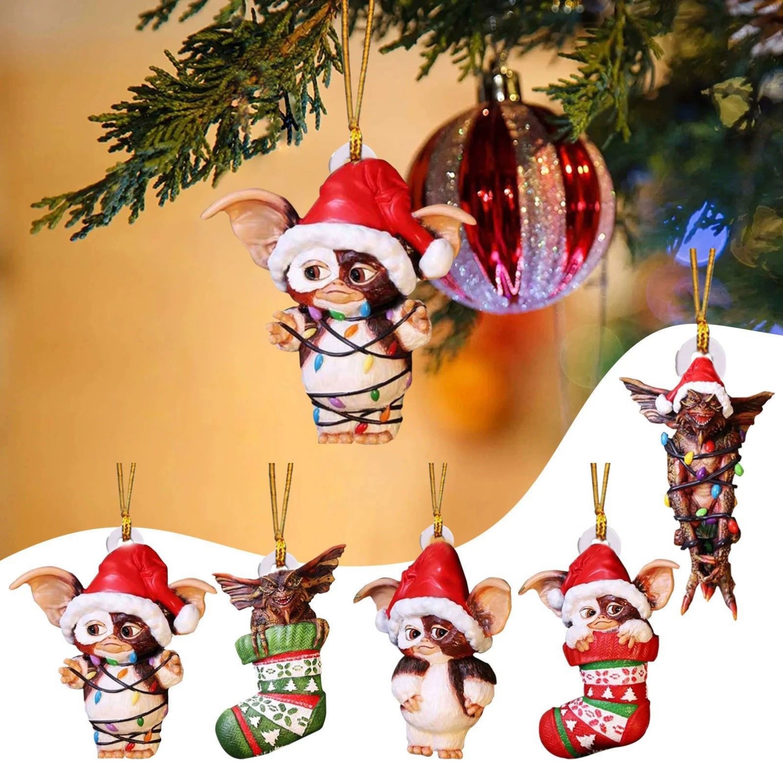 Gremlins Santa Hat Hanging Christmas Tree Decoration Pendant