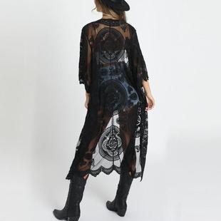 protection loose fitting bikini embroidered beach for mesh