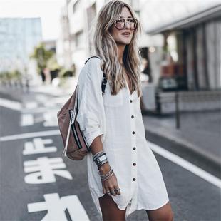 top lapel shirt solid Women loose rayon color casual