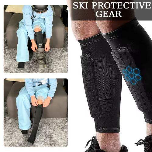 Ski Shin Guard Sleeves Pair EVA Padded Anti?Shin Bang Boot