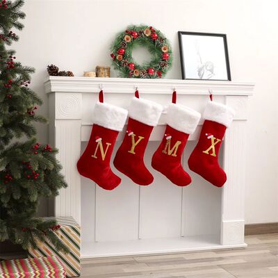 Large Monogrammed Christmas Stockings with Letters Super