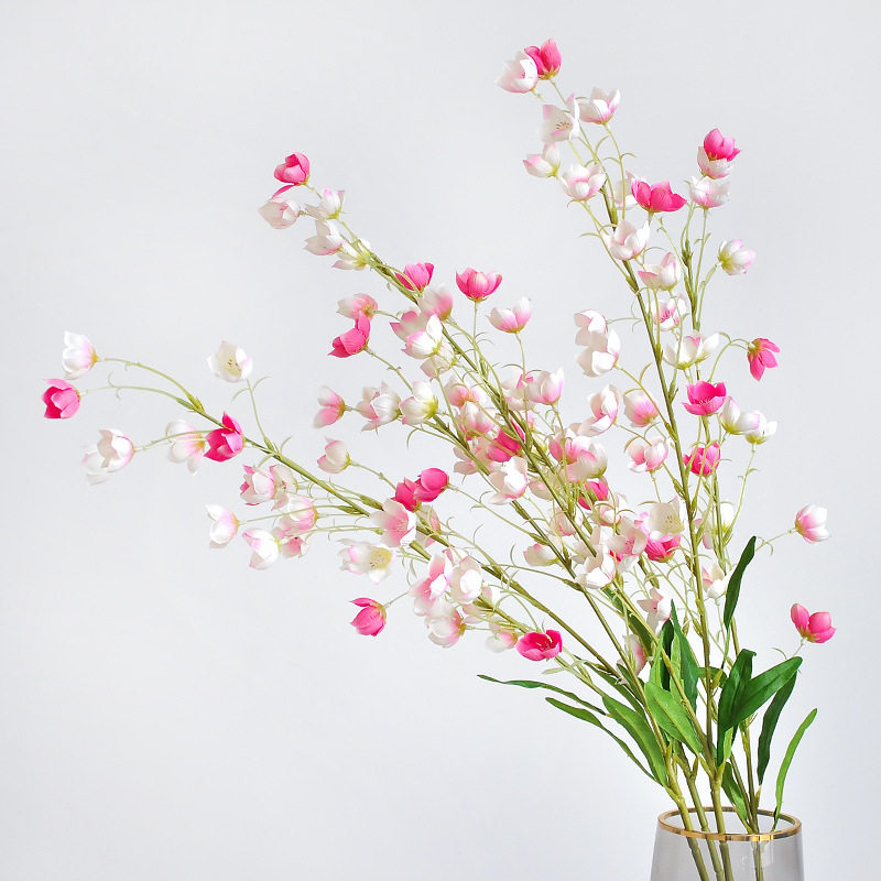 铃兰花仿真花假花家居客厅落地装饰婚礼引路花艺2叉长支风铃花