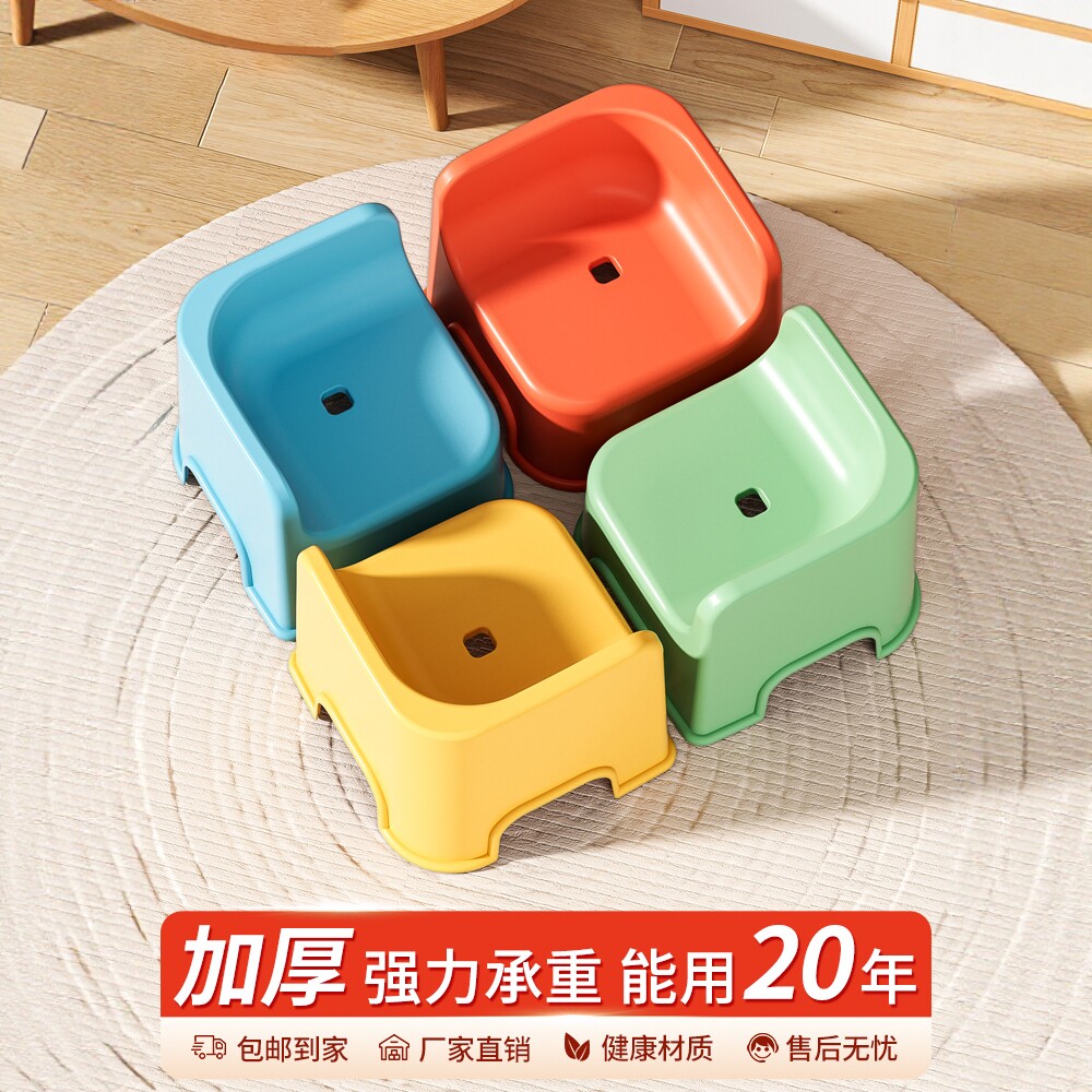 儿童塑料小凳子幼儿园靠背椅餐椅浴室防滑小板凳家用矮凳换鞋胶凳