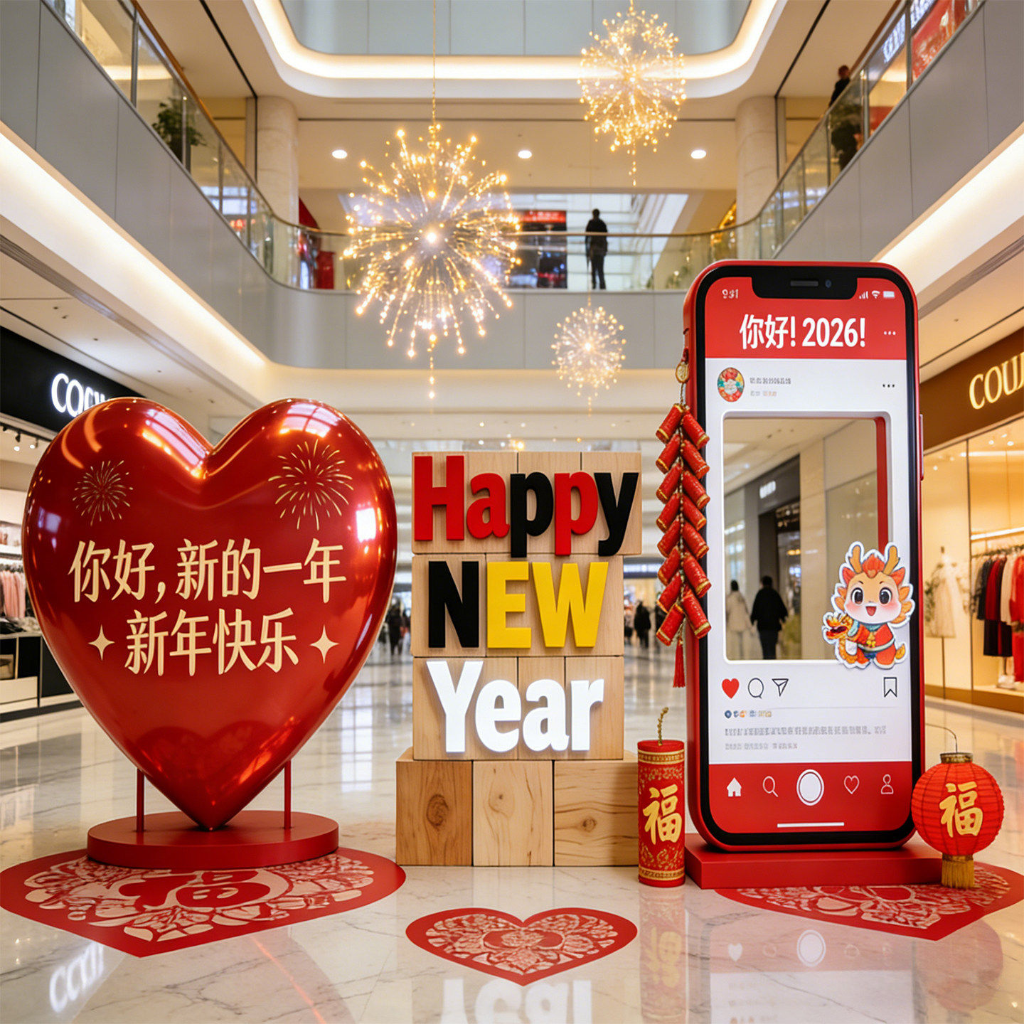 新年场景氛围布置拍照道具年会现场装饰商场商业街春节造景美陈,家居饰品,户外/庭院摆件,淘宝优惠券,粉丝福利购,淘宝优惠卷