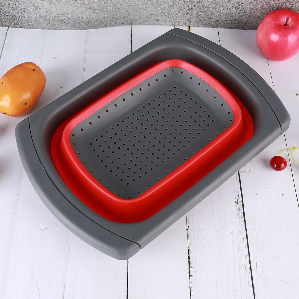厨房工具方型可伸缩折叠滤工具盆洗菜器水塑料篮洗菜水果篮,家装主材,沥水篮,淘宝优惠券,粉丝福利购,淘宝优惠卷