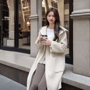 春秋冬季学院风高级感呢子大衣女可爱学生少女中长款毛呢加厚外套