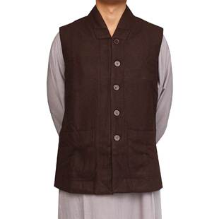 新妙庄严僧服冬季僧衣棉衣双层保暖御寒毛绒呢料马夹短伽蓝褂禅修