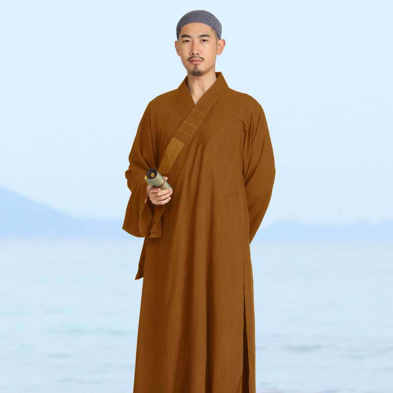 新弘通僧服长褂棉麻四季款僧衣大褂和尚服僧装僧装男女比丘尼僧袍