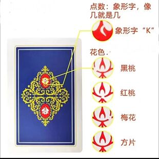 姚记原厂0218魔术扑克辨别背面认牌魔术道具包教会