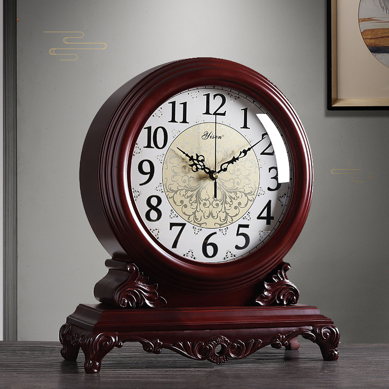 新中式復古實木客廳座鐘