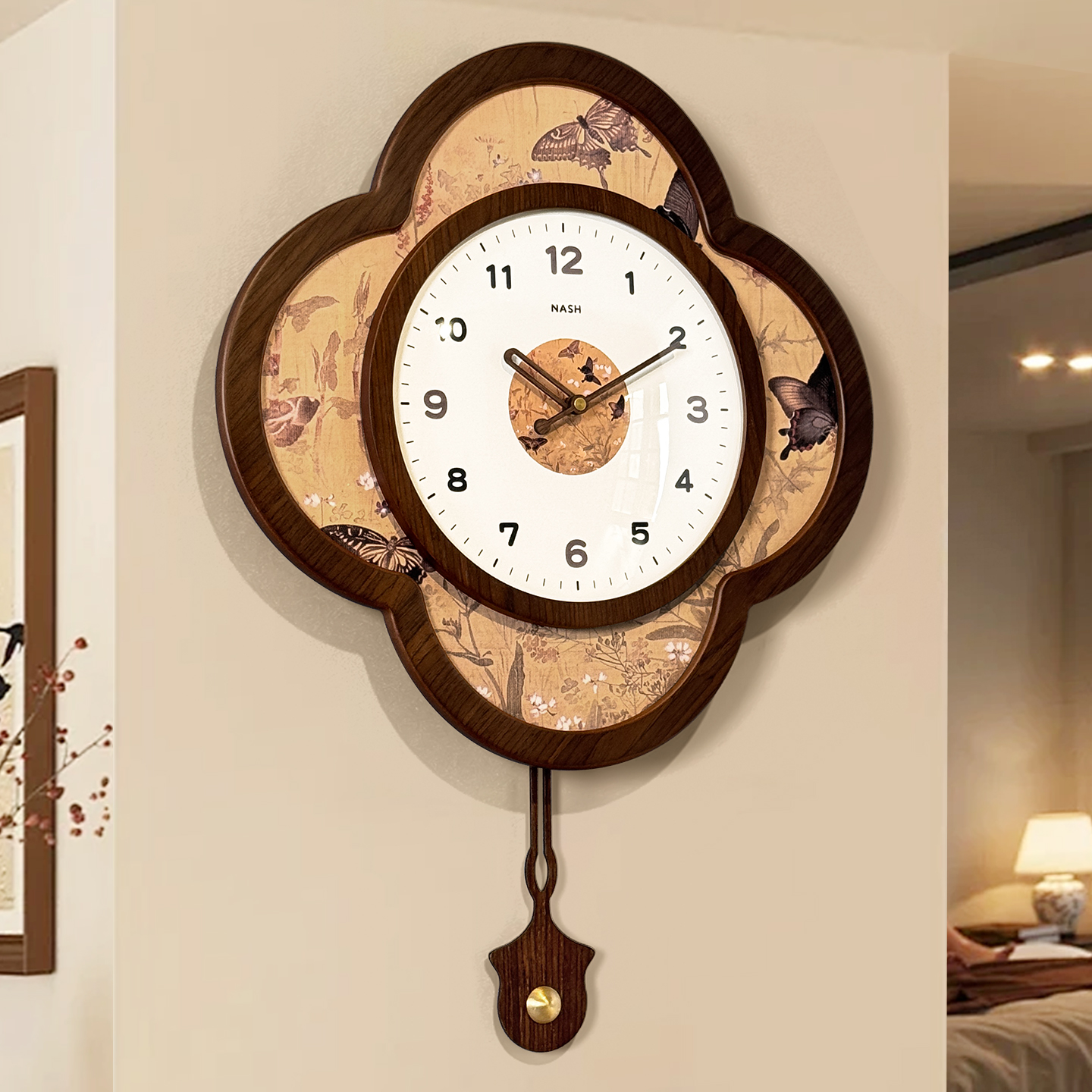 法式中古风创意挂钟客厅新中式