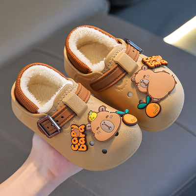 棉鞋儿童秋冬季卡皮巴拉保暖防水
