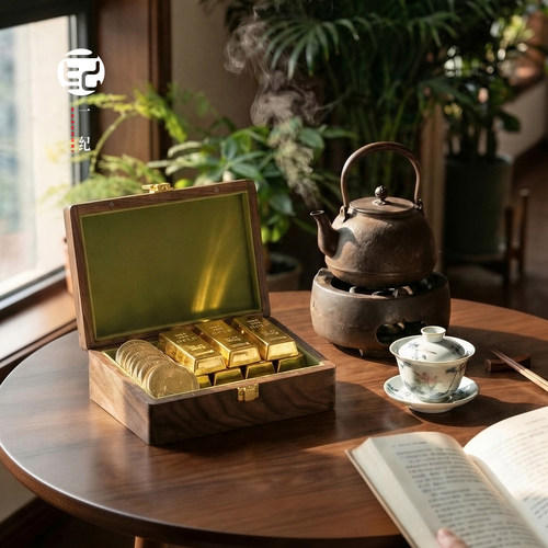 黄金收纳盒金条专用茶道配件