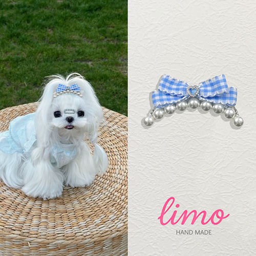 宠物发夹蝴蝶结顶夹高货高亮珍珠韩系女主温柔小清新马尔济斯西施