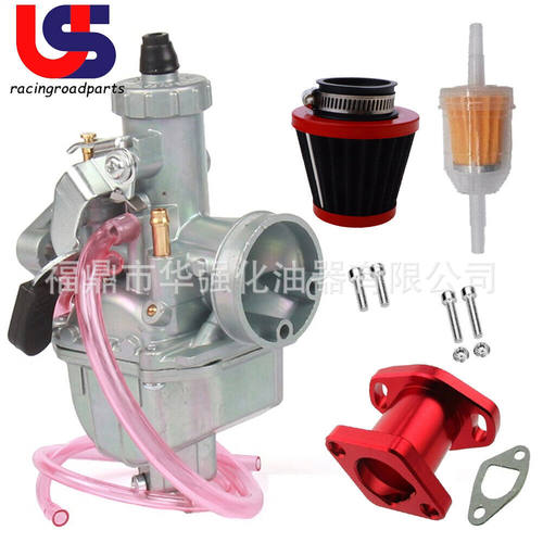 VM22化油器+CNC接头+空滤器套装适用于 212cc GX200 196cc摩托车