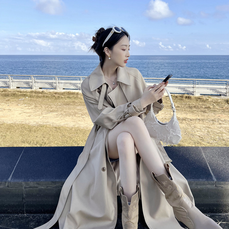 风衣外套女2024年早春新款流行中长版小个子英伦风高级感春秋大衣