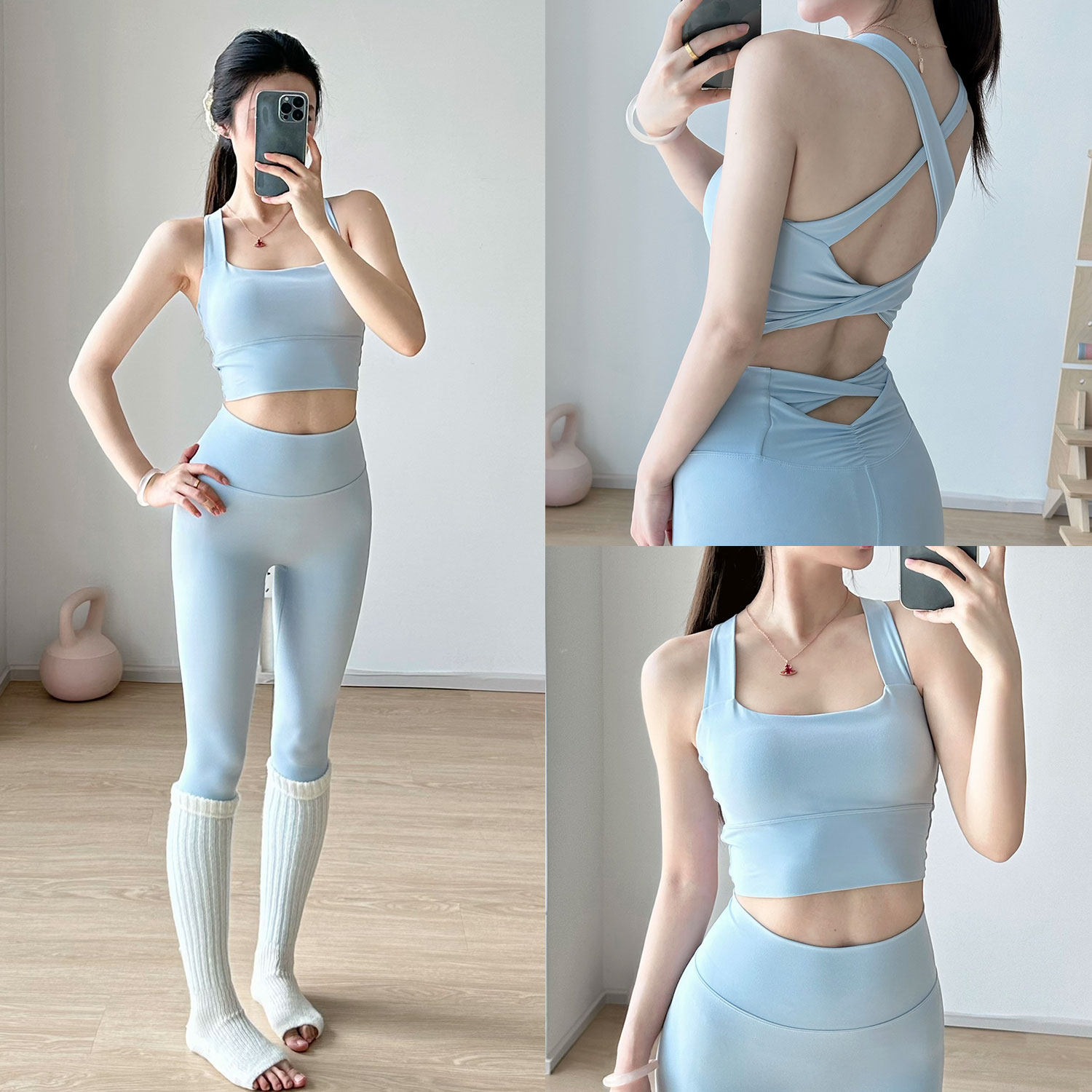 gogoyoga运动瑜伽服套装夏中高强度防震背心高腰普拉提训练健身裤