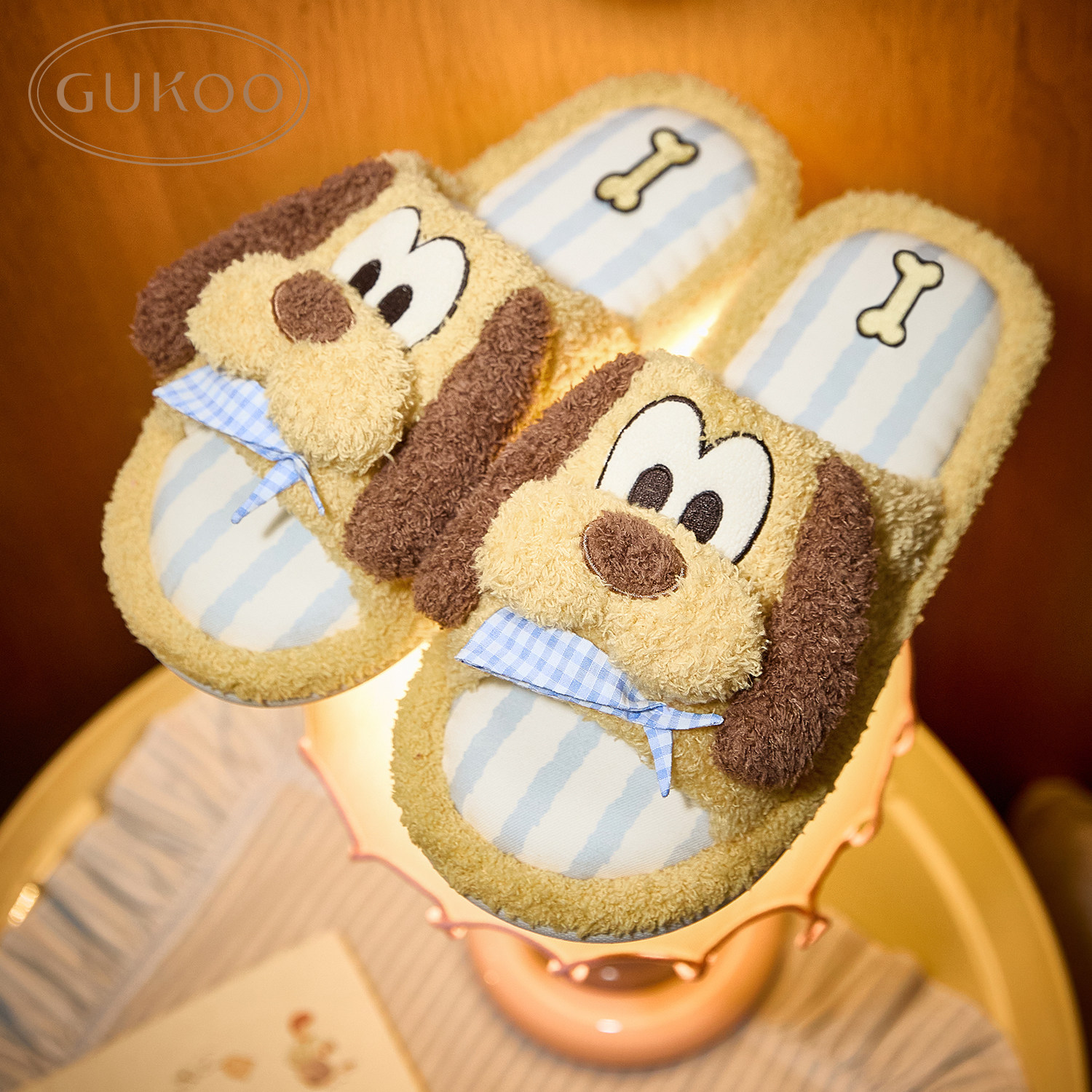 Gukoo/果壳拖鞋女春夏迪士尼联名新款毛绒可爱女士家居平底底拖鞋,女鞋,毛毛鞋,淘宝优惠券,粉丝福利购,淘宝优惠卷