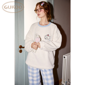 甜美加绒保暖家居服套装 Gukoo 果壳睡衣女冬mikko款