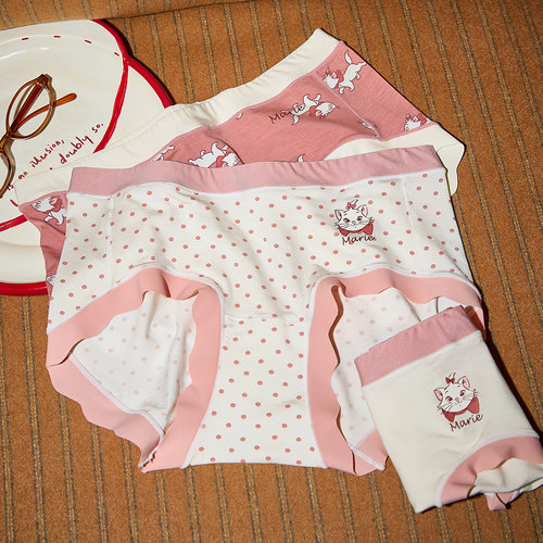 Gukoo/果壳内裤女玛丽猫联名波点红品莫代尔无痕女士红内裤三条装