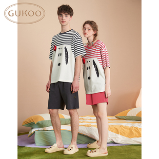 Gukoo 果壳睡衣女夏史努比系列情侣夏季 家居服套装