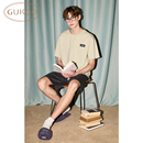 Gukoo 果壳睡衣男夏款 纯棉简约纯色短袖 家居服套装