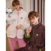 毛绒保暖轰轰小狗情侣睡衣家居服套装 Gukoo 果壳睡衣情侣冬款