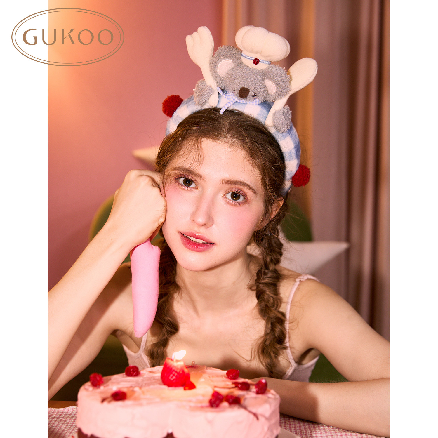 Gukoo/果壳发带女四季可用洗澡洗漱甜美可爱考拉发箍显脸小束发带