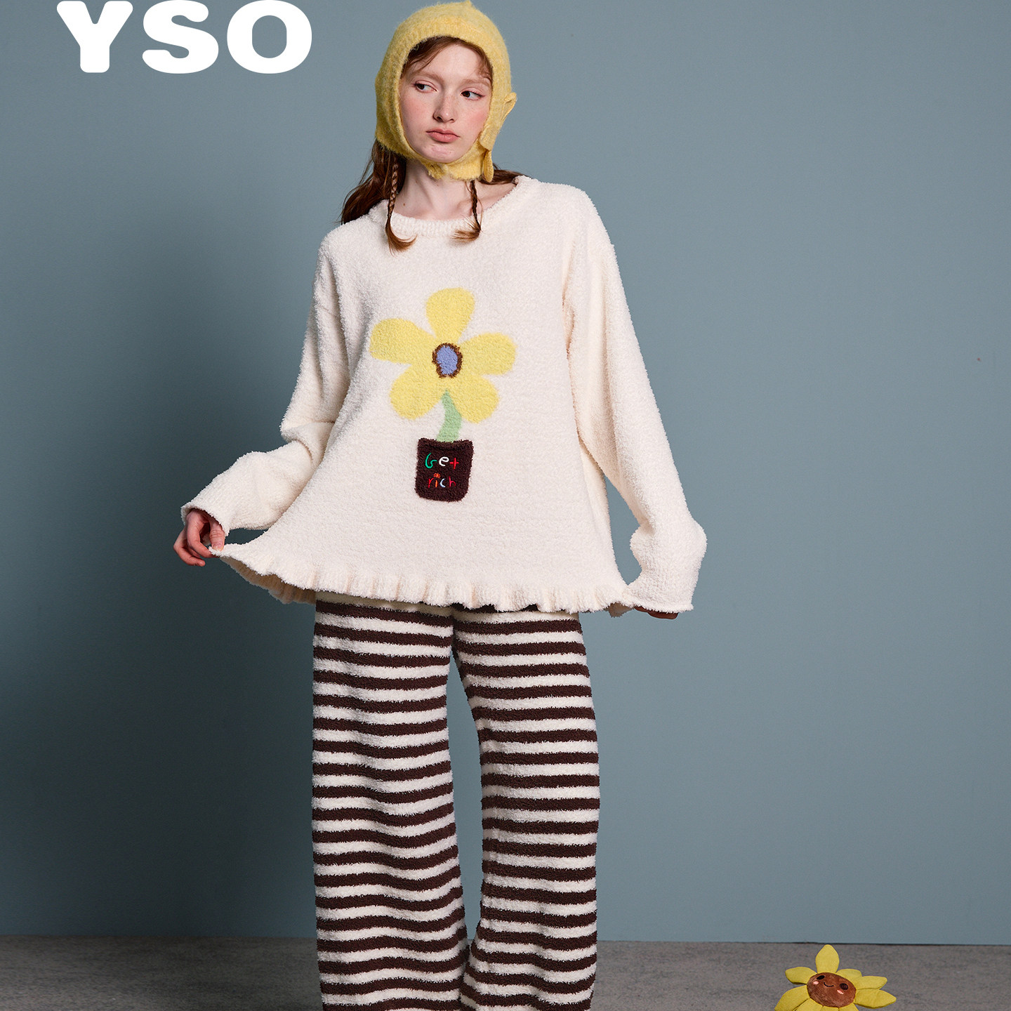 yso睡衣女冬款花花梦园系列半边绒有钱花保暖家居服套装,女士内衣/男士内衣/家居服,睡衣/家居服套装,淘宝优惠券,粉丝福利购,淘宝优惠卷