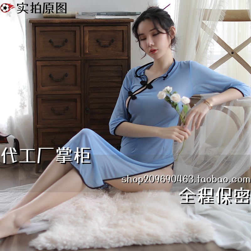 连云港夜迷离服装内衣女装透视侧叉制服民国风旗袍旗袍纯免脱
