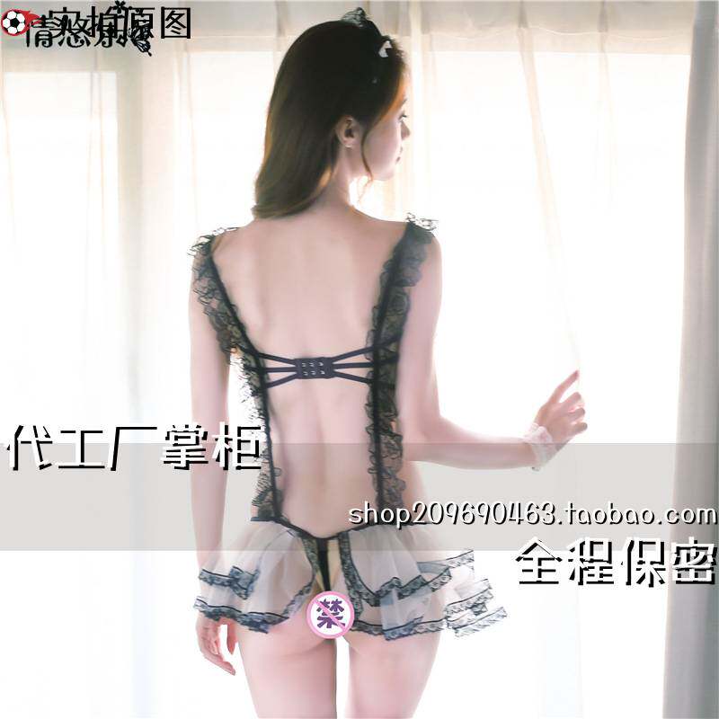 连云港夜迷离睡衣幻新款欧美女蕾丝连体女佣制服女仆套装趣味内衣