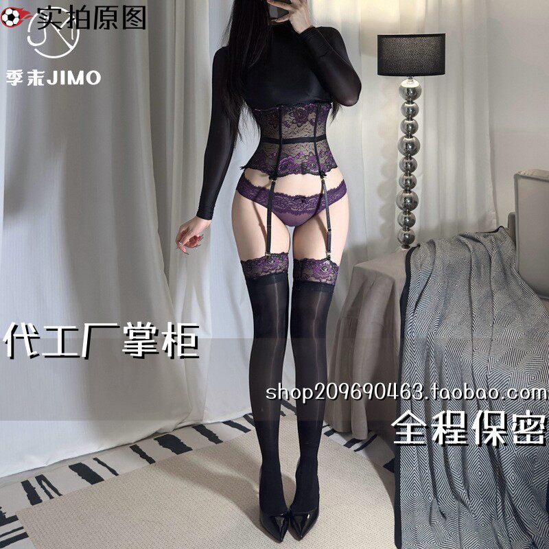 灌云季末服饰有限公司季末「蔷薇」玫瑰蕾丝鱼骨束腰塑身吊袜带薄