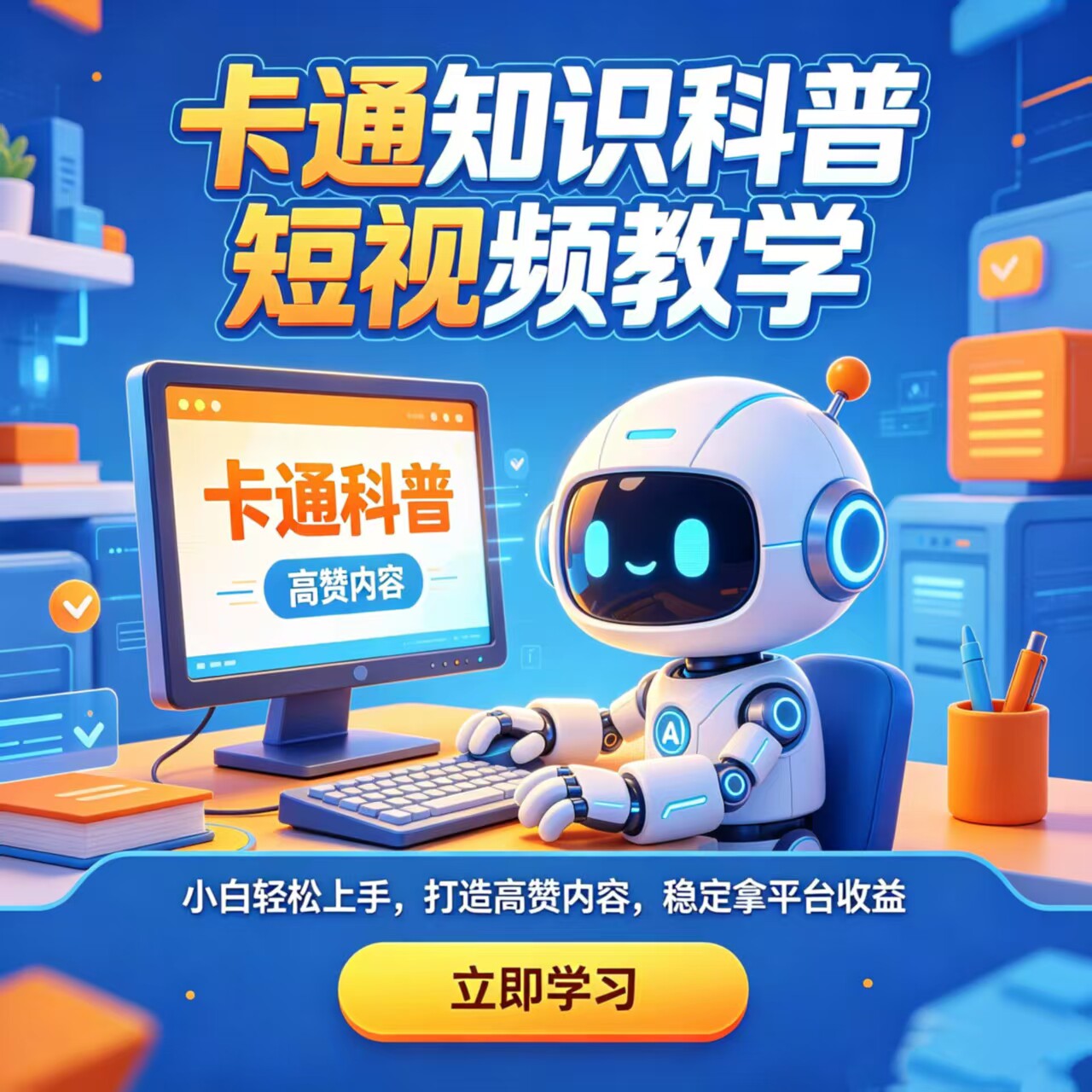 卡通科普短视频教学小白轻松上手,打造高赞内容,稳定拿平台收益