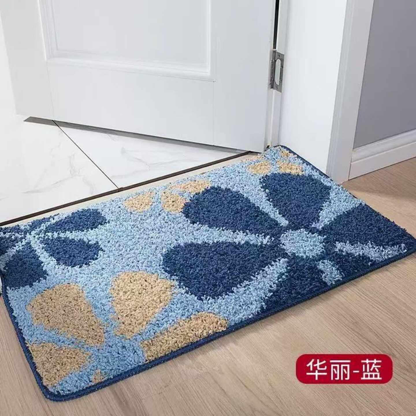 爆款浴室地垫新中式机织地毯耐脏防滑易打理格子脚垫卫生间垫