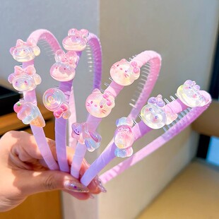 小女孩可爱卡通发箍带齿洗脸头箍新款2025儿童发饰不伤发防滑发卡