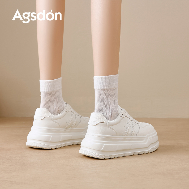 奥古狮登厚底小白鞋女2025新