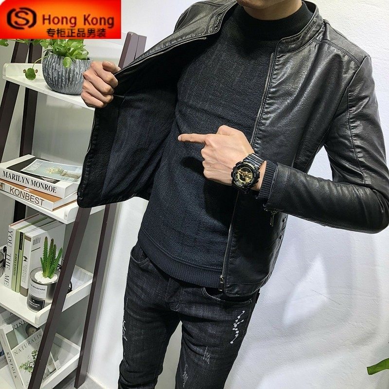 真皮皮衣男秋冬季2025新款加绒加厚绵羊皮高端机车皮夹克男士外套