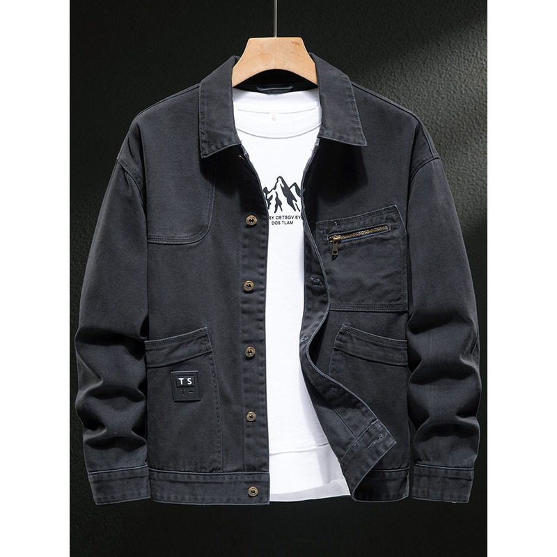 VIRRI CIAGA~美式工装牛仔外套男士春秋款复古机车穿搭飞行夹克潮