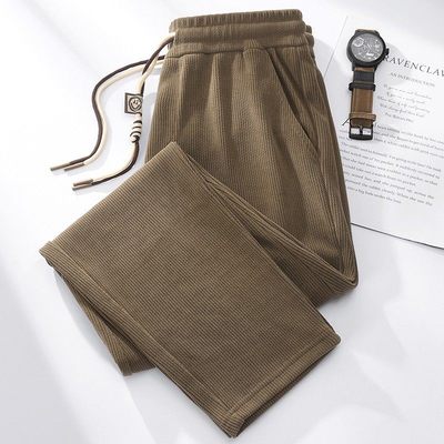 Home Daily~裤子男春秋灯芯绒直筒裤条绒裤男士加绒加厚休闲裤子