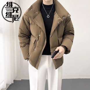 羽绒服男冬季韩版潮流加厚保暖面包服潮牌痞帅休闲宽松轻熟风外套