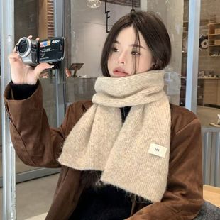 新款2026软糯egg女纯色针织围巾羊毛混纺围脖秋冬季学生保暖韩版