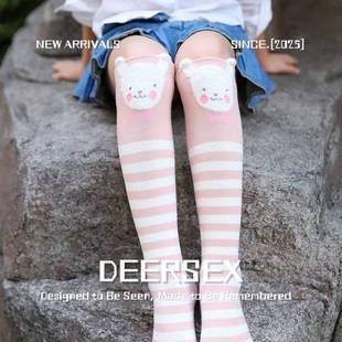 汕头申江服饰内衣秋季新款棉卡通直板儿童中筒袜 立体耳朵女童卡