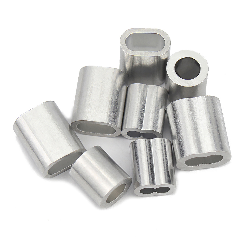 椭圆单孔铝套铝扣钢丝绳卡头夹头M0.5/0.8/1/1.2/1.5/2/3/4/5/6/8