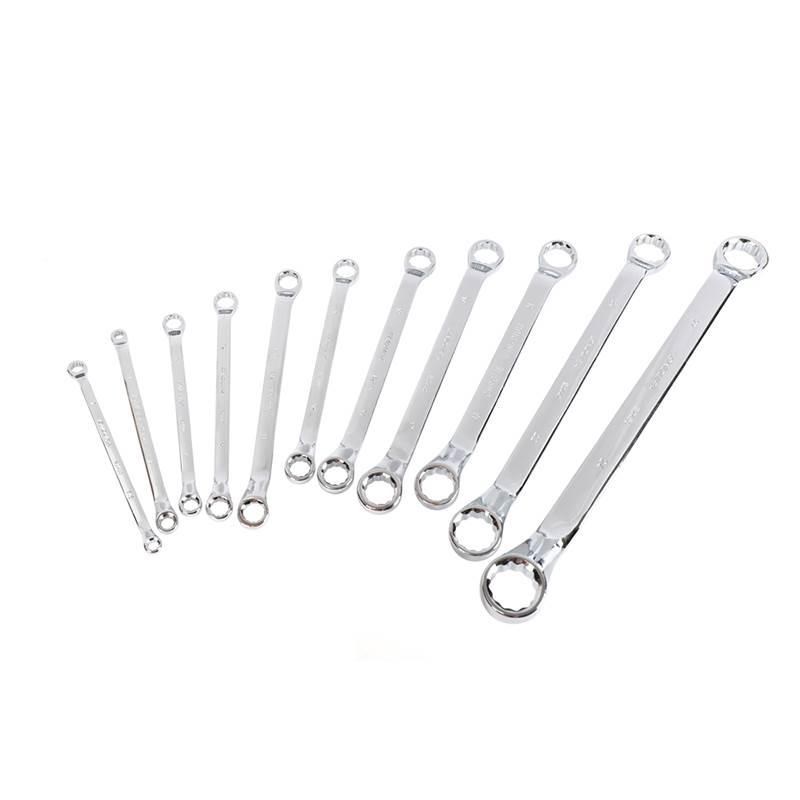 力易得E1532【11件全抛光双梅花扳手】梅花扳手套装双梅呆扳手